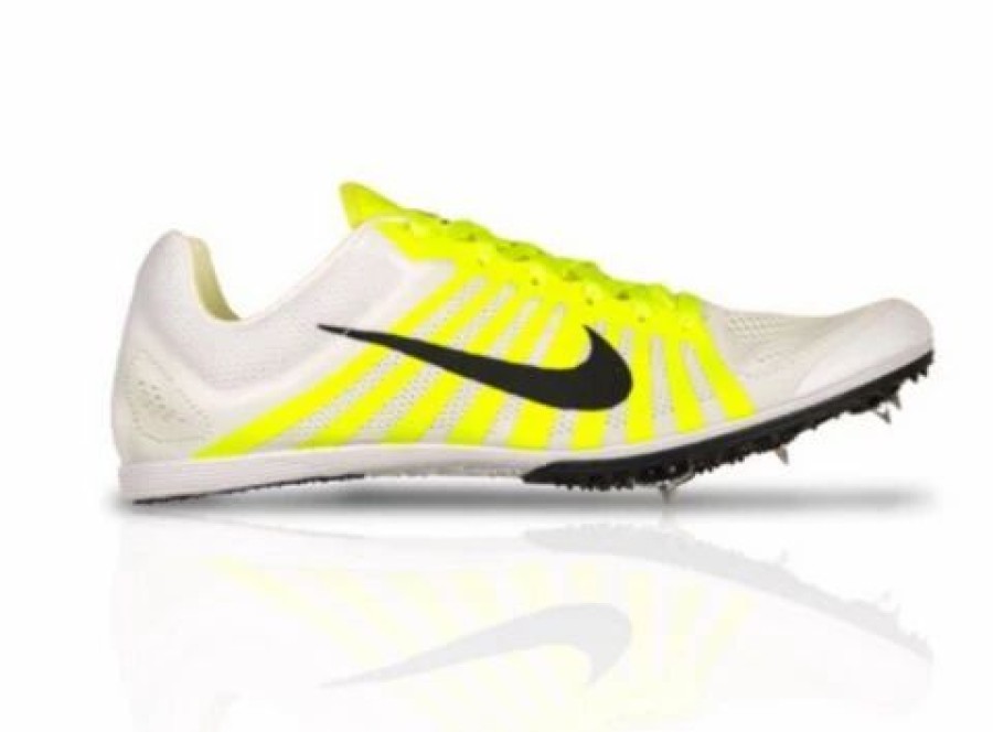 * Nike Uni Zoom D Track Spike (107 White/Black/Volt) Footwear