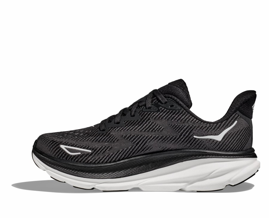 * Hoka Men'S Clifton 9 Wide (Bwht Black/White) Footwear