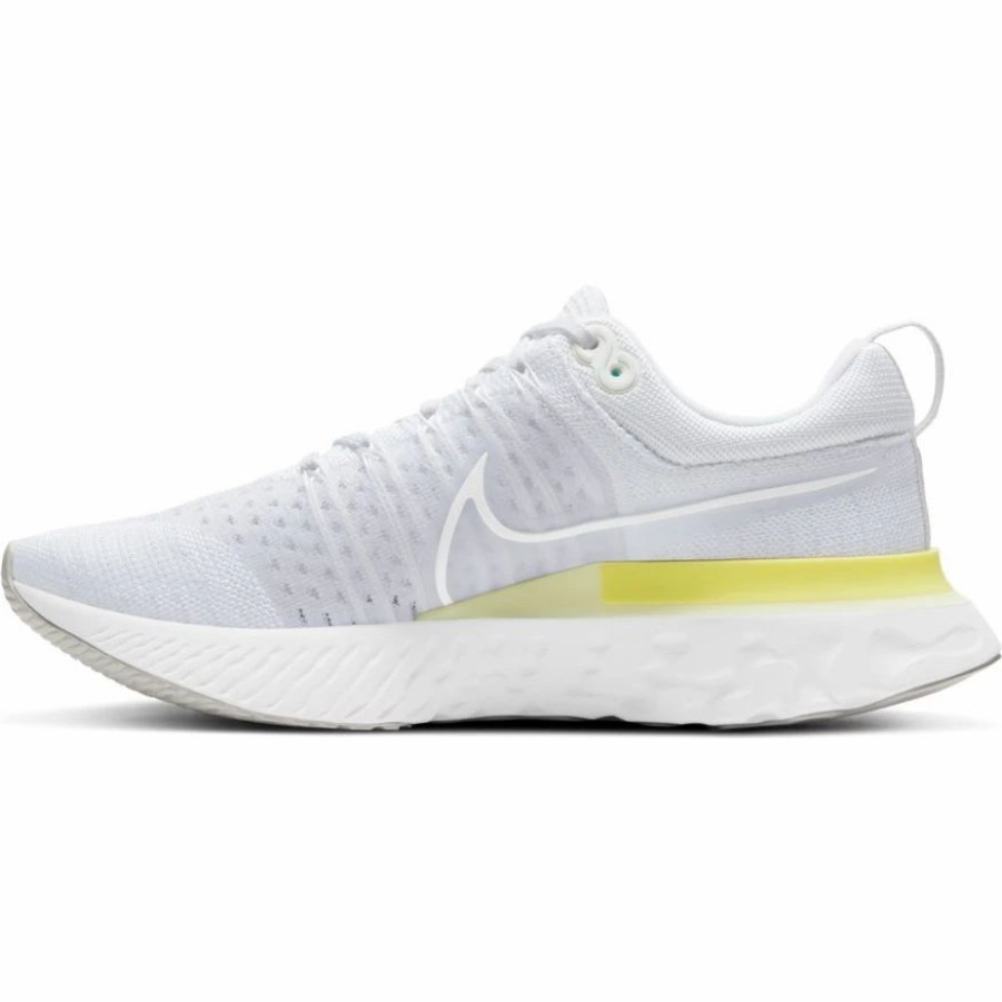 * Nike Women'S React Infinity Run Flyknit 2 (100 White/White/Platinum Tint/Lt Zitron) Footwear