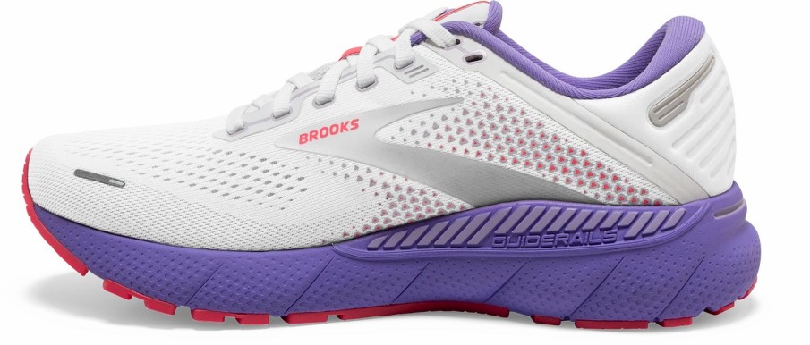 * Brooks Women'S Adrenaline Gts 22 (105 White/Coral/Purple) Footwear