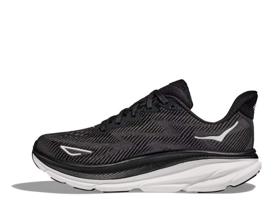 * Hoka Women'S Clifton 9 Wide (Bwht Black/White) Footwear