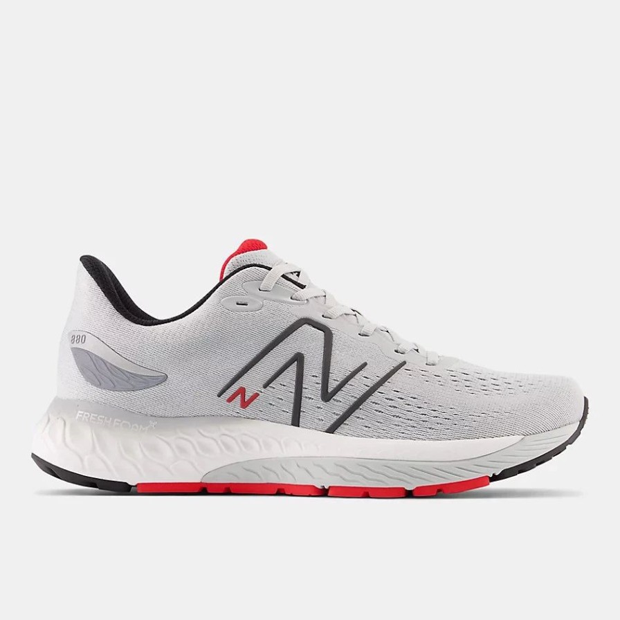 * New Balance Men'S Fresh Foam X 880 V12 (Q Light Aluminum/True Red) Footwear