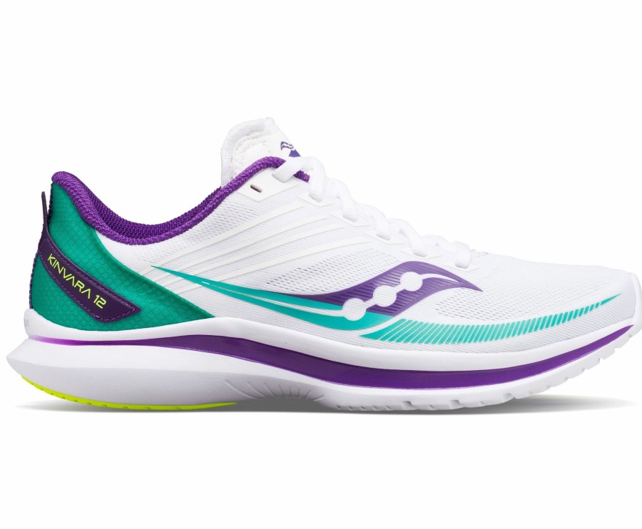 * Saucony Women'S Kinvara 12 "Hot Streak" (116 White/Jade) Footwear