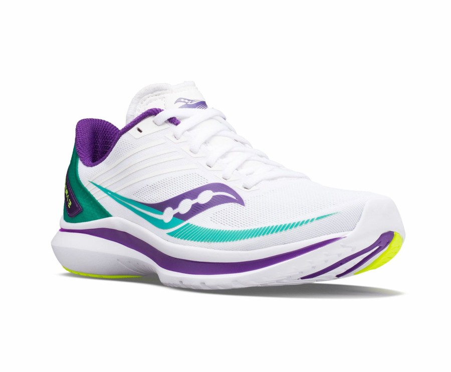 * Saucony Women'S Kinvara 12 "Hot Streak" (116 White/Jade) Footwear