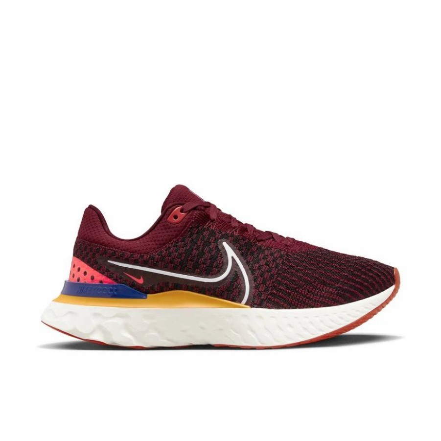 * Nike Men'S React Infinity Run Flyknit 3 (600 Dark Beetroot/White/University Gold) Footwear