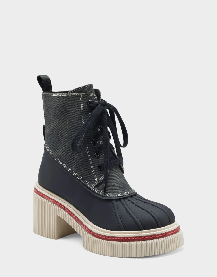 * Aerosoles Stellar Black Canvas Ankle Boots