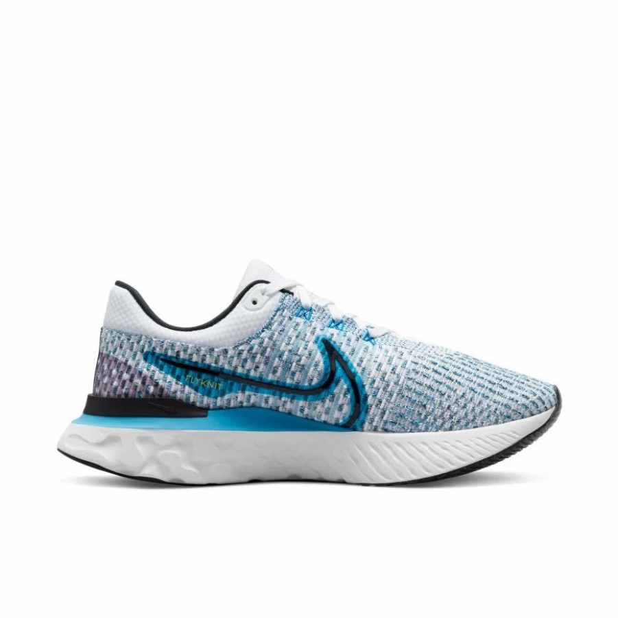 * Nike Men'S React Infinity Run Flyknit 3 (102 White/Black/Blue Orbit/Chlorine Blue) Footwear