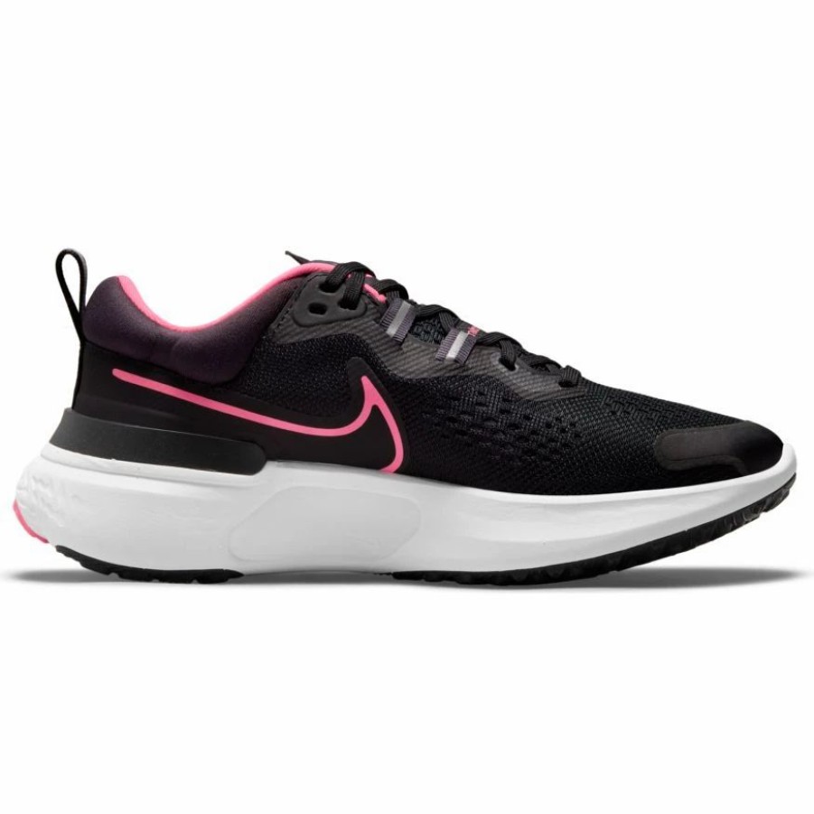 * Nike Women'S React Miler 2 (003 Black/Hyper Pink/Cave Purple) Footwear