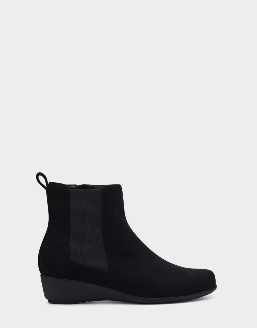 * Aerosoles Alisa Black Faux Suede Ankle Boots