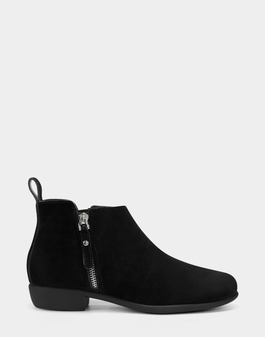 * Aerosoles Stewart Black Suede Ankle Boots