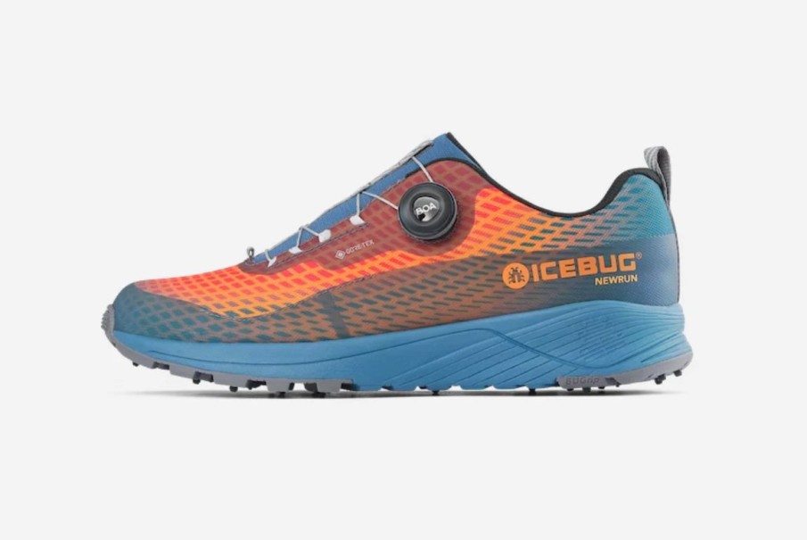 * Icebug Men'S Newrun Bugrip Gtx (9C Mist Blue/Fire Orange) Footwear