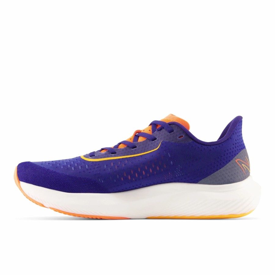 * New Balance Men'S Fuelcell Rebel V3 (Mn Blue/Vibrant Apricot/Vibrant Orange) Footwear