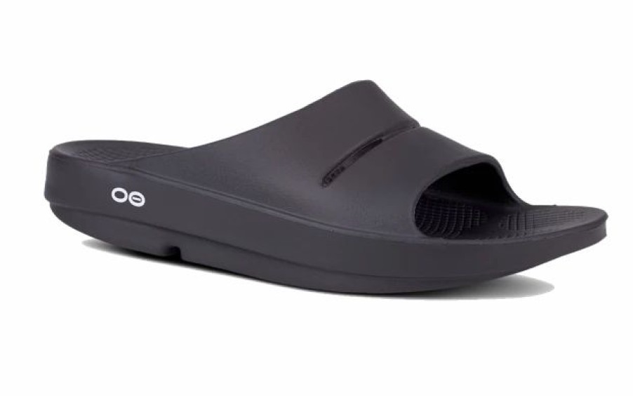 * Oofos Uni Ooahh Slide Sandal (Black) Footwear