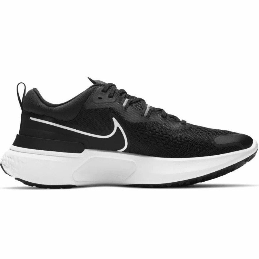 * Nike Men'S React Miler 2 (001 Black/White/Smoke Grey) Footwear