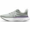 * Nike Women'S React Infinity Run Flyknit 2 (005 Light Silver/White-Infinite Lilac) Footwear