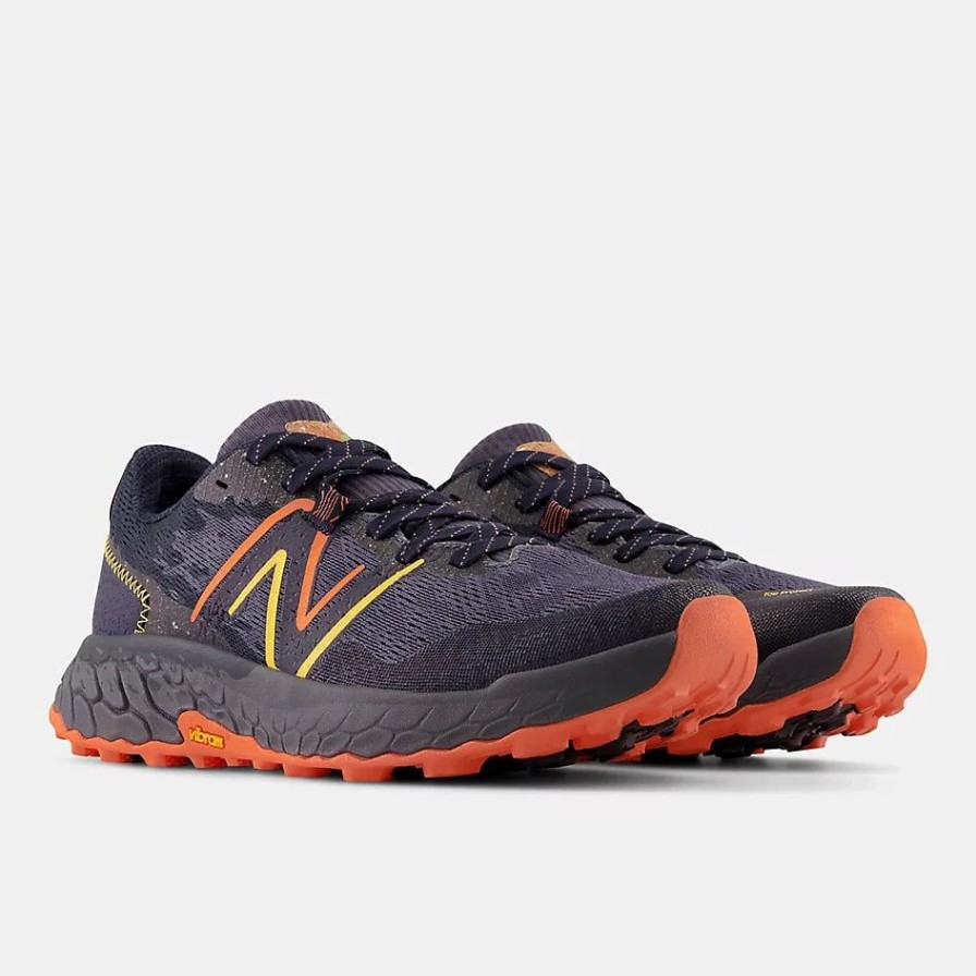 * New Balance Men'S Fresh Foam Hierro V7 (P- Thunder With Vibrant Orange And Vibrant Apricot) Footwear