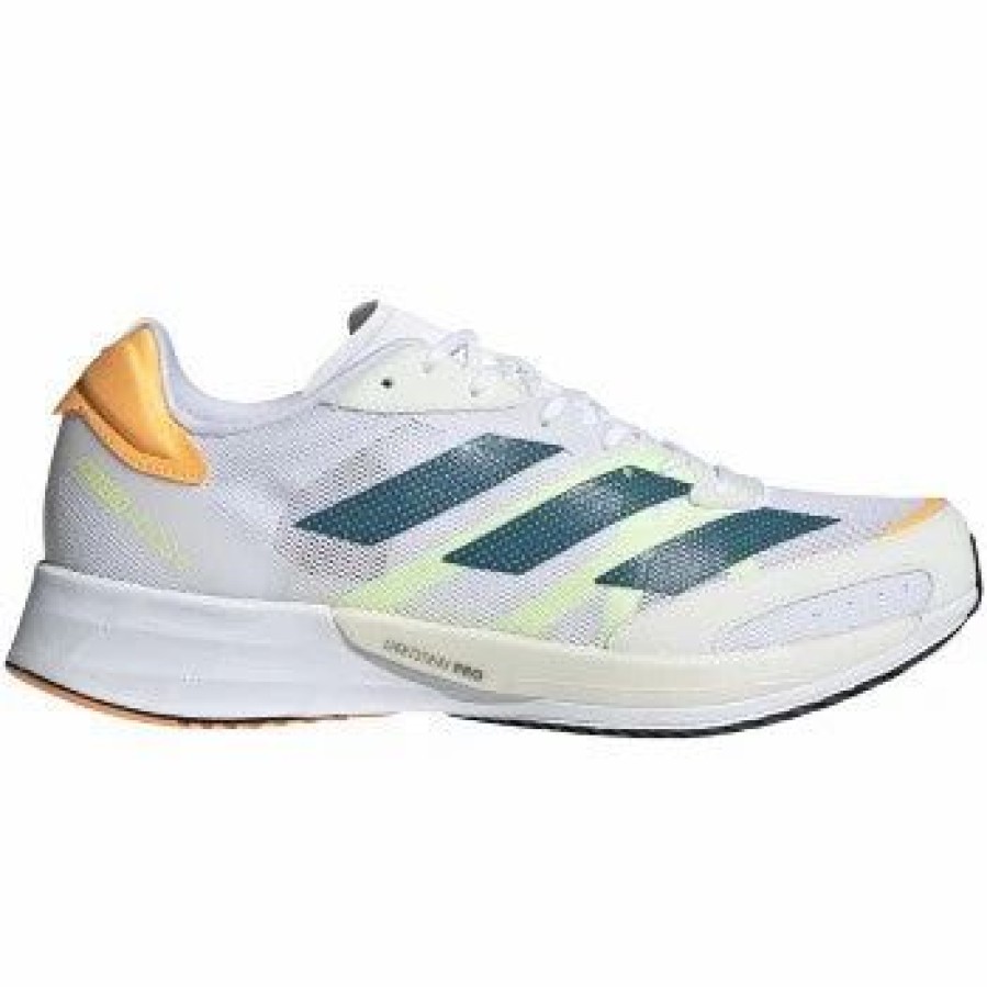 * Adidas Men'S Adizero Adios 6 (Ftwr White/Real Teal/Flash Orange) Footwear