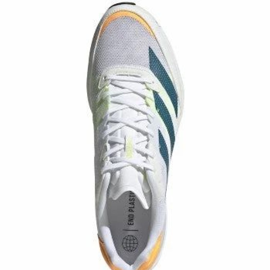 * Adidas Men'S Adizero Adios 6 (Ftwr White/Real Teal/Flash Orange) Footwear