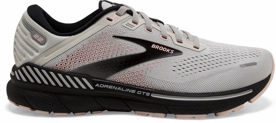 * Brooks Women'S Adrenaline Gts 22 Wide (035 Grey/Rose/Black) Footwear