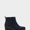 * Aerosoles Brandi Navy Faux Suede Ankle Boots