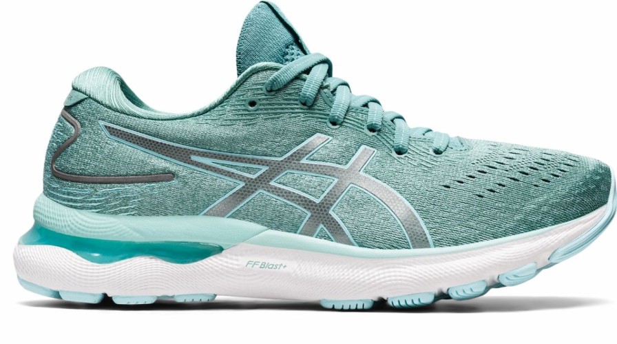 * Asics Women'S Gel-Nimbus 24 (300 Sage/Clear Blue) Footwear