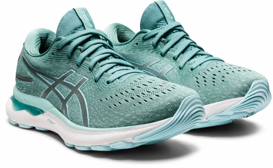 * Asics Women'S Gel-Nimbus 24 (300 Sage/Clear Blue) Footwear