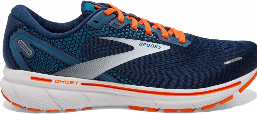 * Brooks Men'S Ghost 14 (488 Titan/Teal/Flame) Footwear