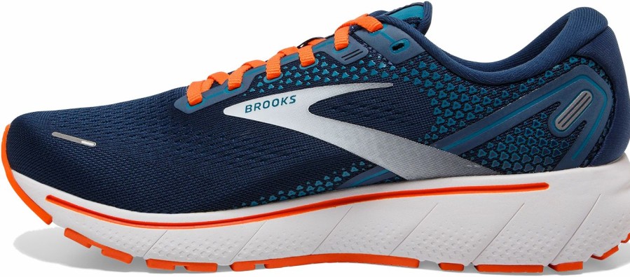 * Brooks Men'S Ghost 14 (488 Titan/Teal/Flame) Footwear