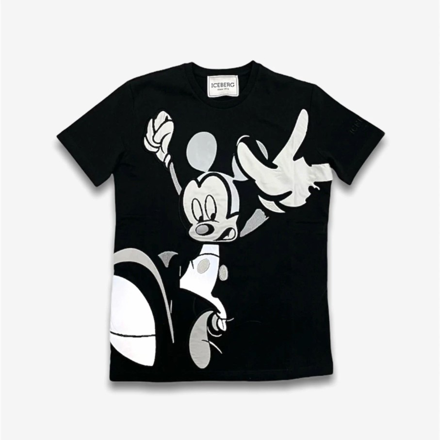 * Iceberg T-Shirt With Mickey Mouse Graphic Black Iceberg