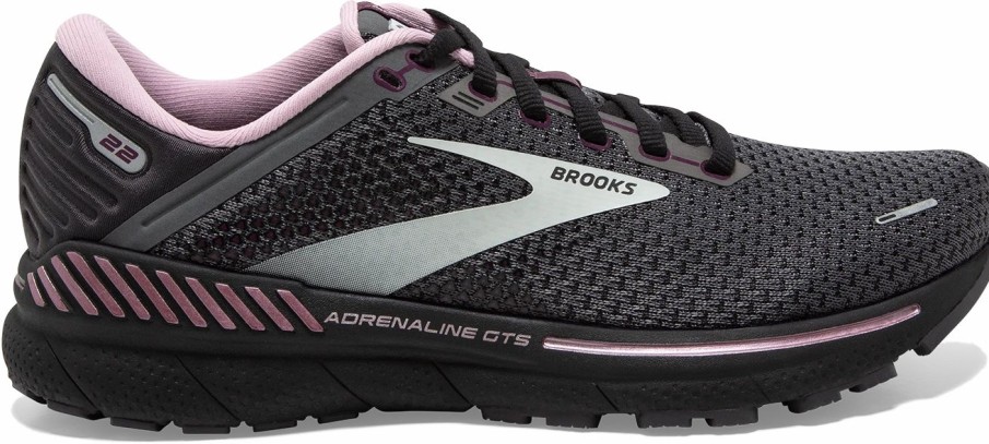 * Brooks Women'S Adrenaline Gts 22 (015 Pearl/Black/Metallic) Footwear