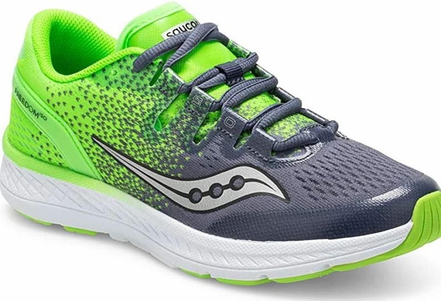 * Saucony Kid'S Freedom Iso (Grey/Slime) Footwear