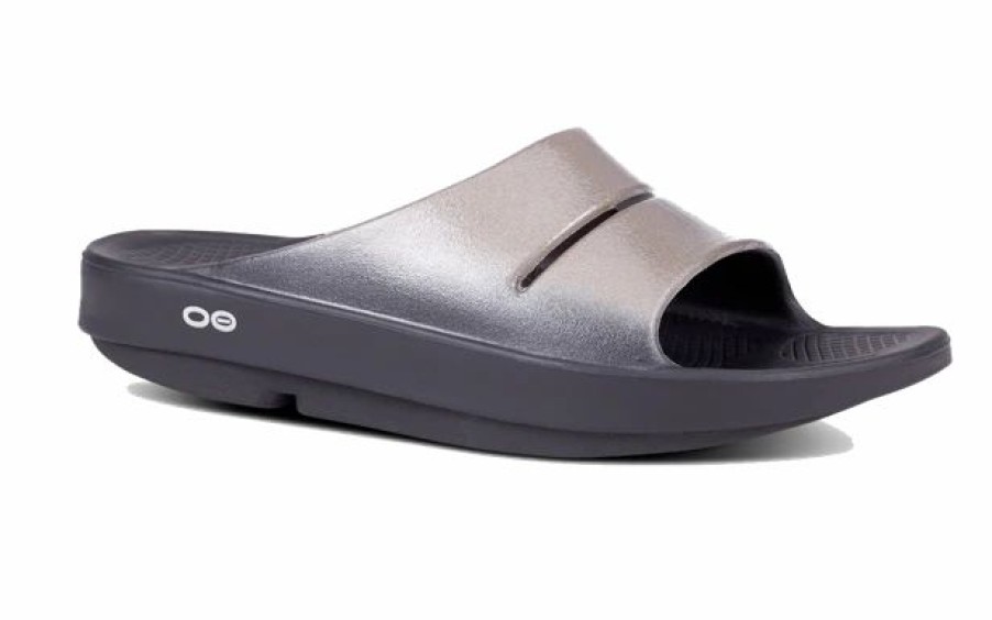 * Oofos Women'S Ooahh Luxe Slide Sandal (Latte) Footwear