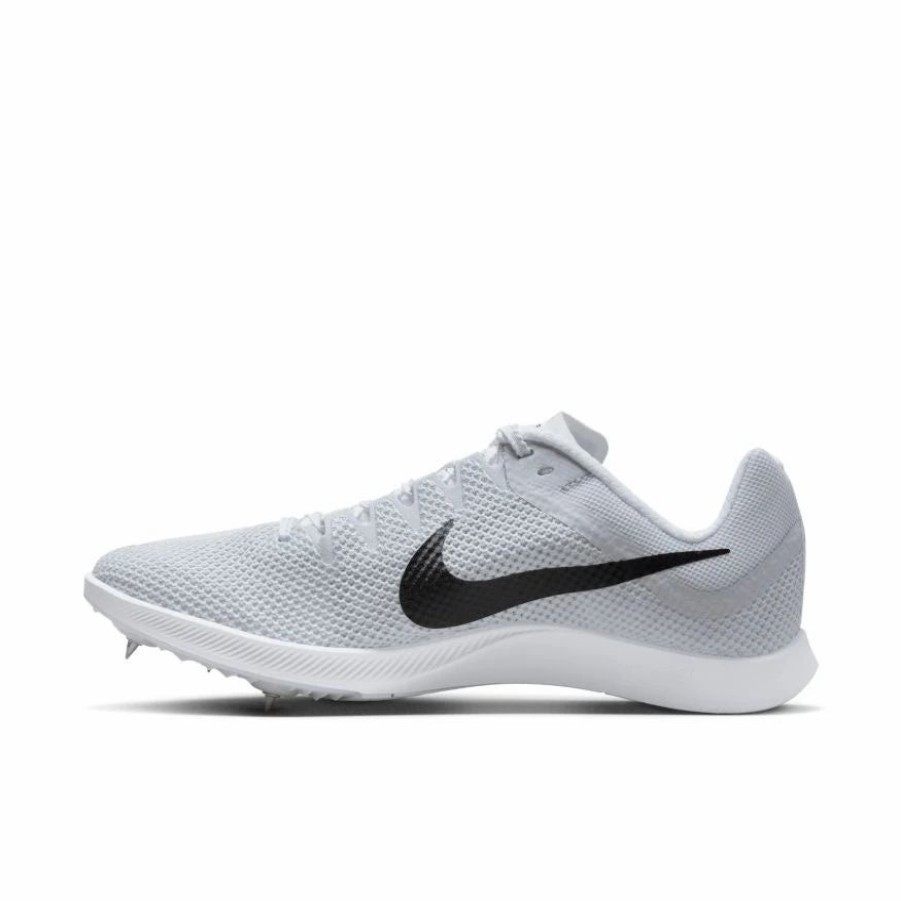 * Nike Uni Zoom Rival Distance (100 White/Black/Metallic Silver) Footwear