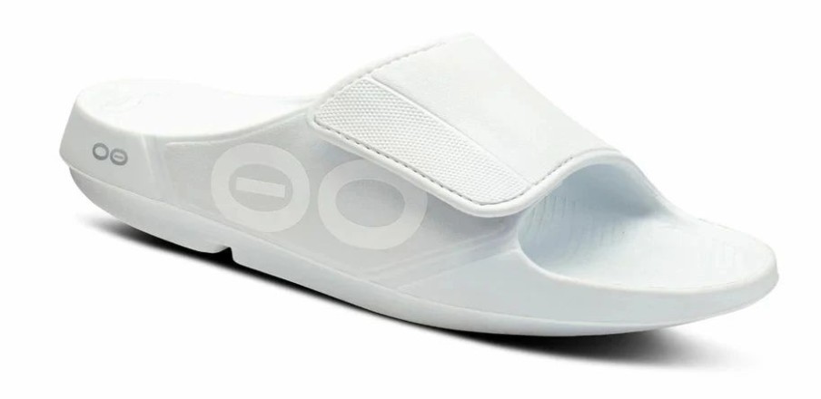 * Oofos Uni Ooahh Sport Flex Slide Sandal (White) Footwear