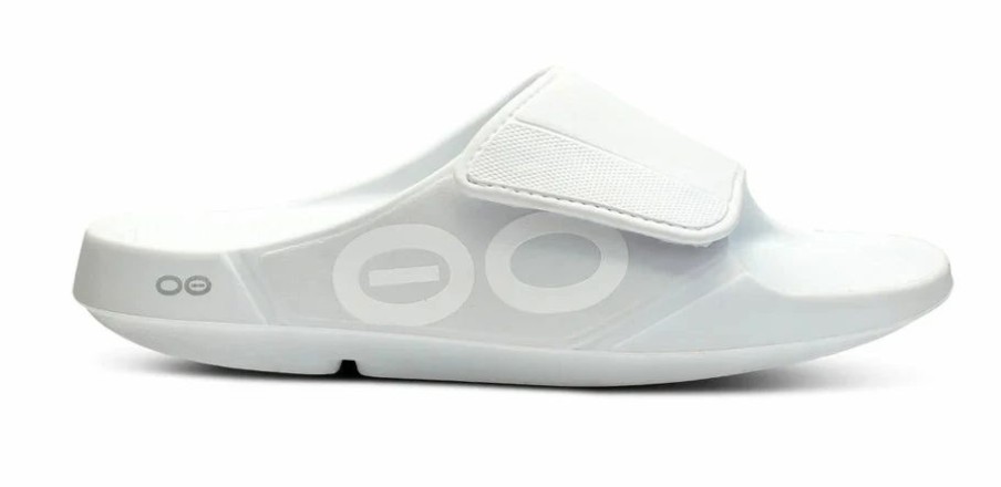 * Oofos Uni Ooahh Sport Flex Slide Sandal (White) Footwear