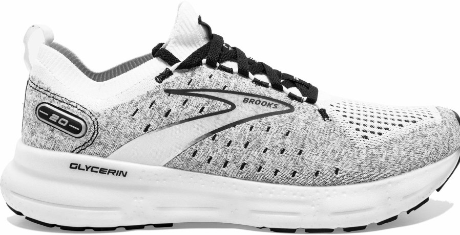 * Brooks Men'S Glycerin Stealthfit 20 (135 White/Grey/Black) Footwear