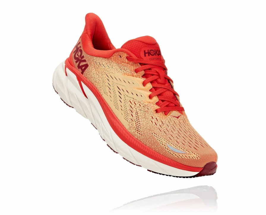 * Hoka Men'S Clifton 8 (Fbor Fiesta/Blazing Orange) Footwear