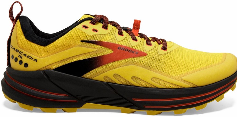 * Brooks Men'S Cascadia 16 (745 Yellow/Black/Grenadine) Footwear