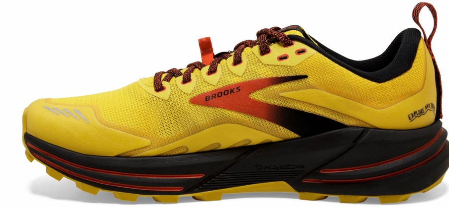 * Brooks Men'S Cascadia 16 (745 Yellow/Black/Grenadine) Footwear