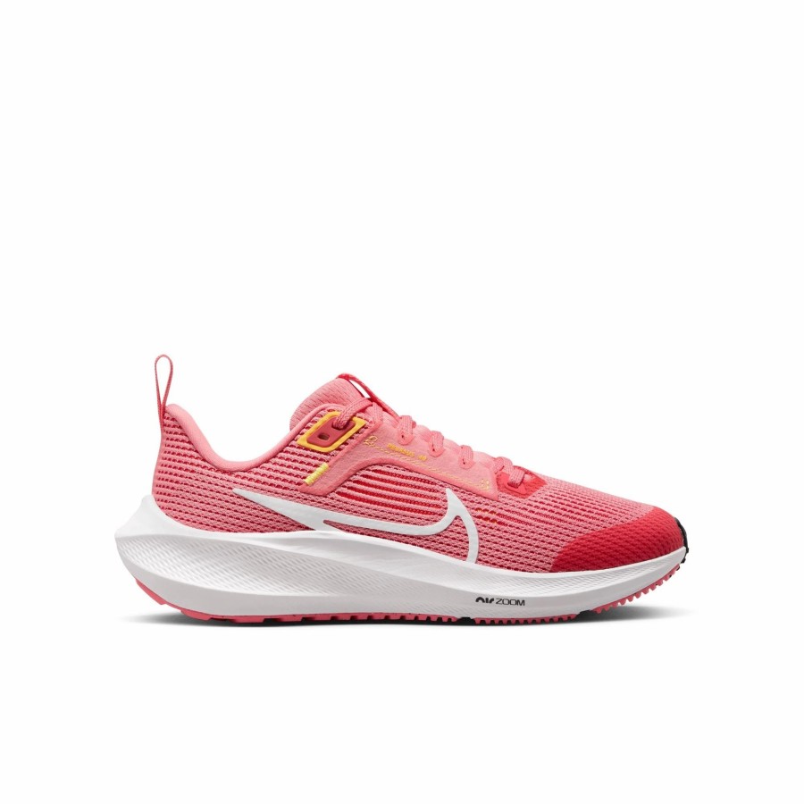 * Nike Kid'S Air Zoom Pegasus 40 (600 Coral Chalk/White-Citron Pulse-Sea) Footwear