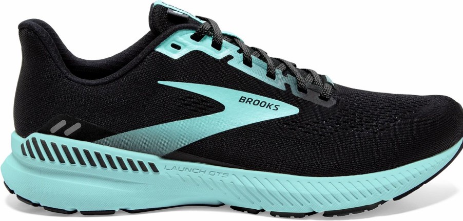 * Brooks Women'S Launch Gts 8 (096 Black/Ebony/Blue Tint) Footwear