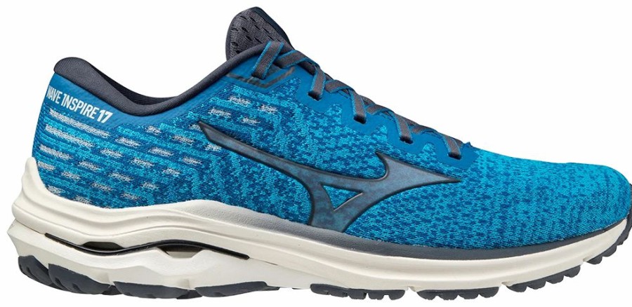 * Mizuno Men'S Wave Inspire 17 Waveknit (5Fre Mykonos Blue/Ombre Blue) Footwear