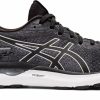 * Asics Women'S Gel-Nimbus 24 Wide (001 Black/Pure Silver) Footwear