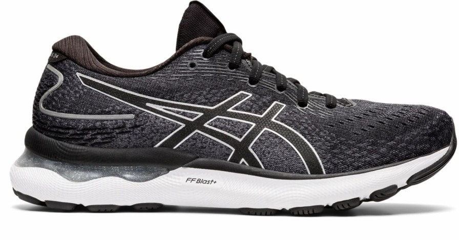 * Asics Women'S Gel-Nimbus 24 Wide (001 Black/Pure Silver) Footwear