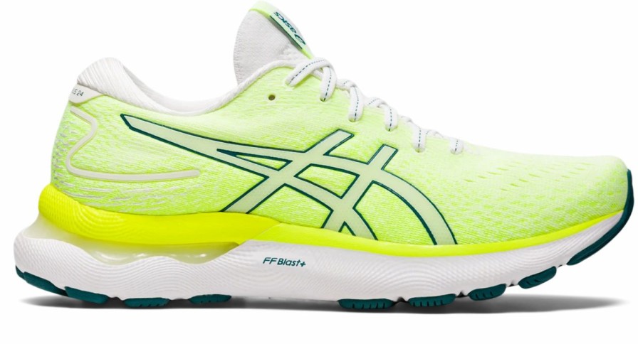 * Asics Women'S Gel-Nimbus 24 (102 White/Velvet Pine) Footwear