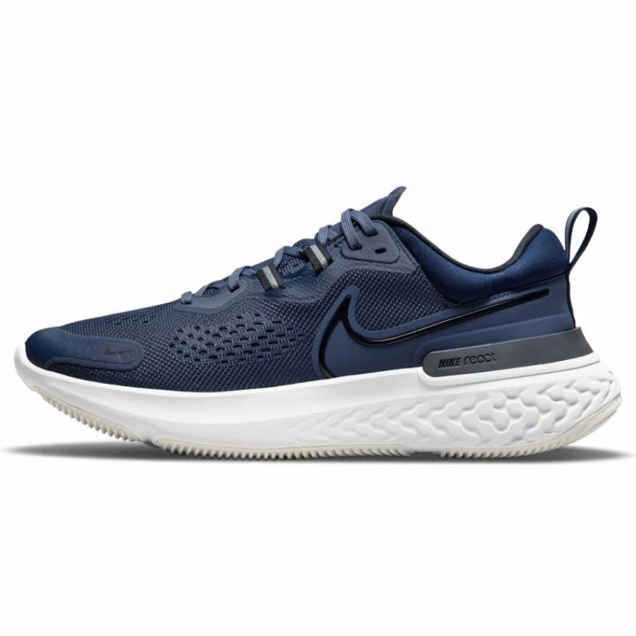 * Nike Men'S React Miler 2 (400 Thunder Blue/Black/Obsidian) Footwear