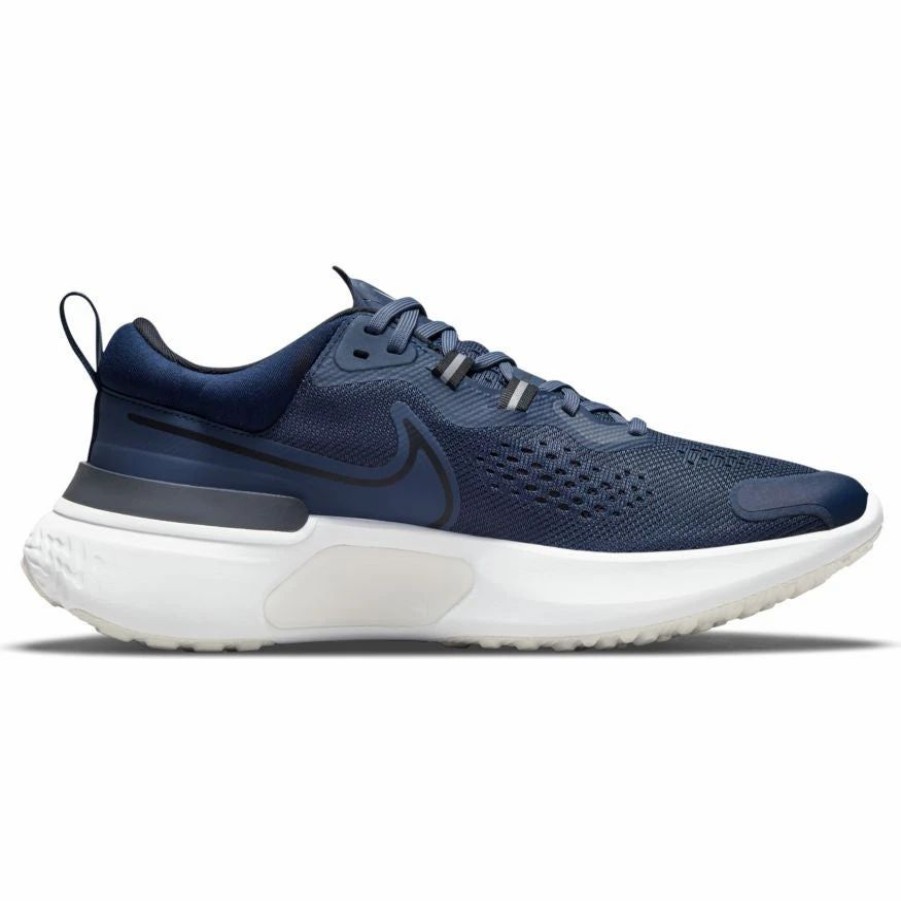 * Nike Men'S React Miler 2 (400 Thunder Blue/Black/Obsidian) Footwear