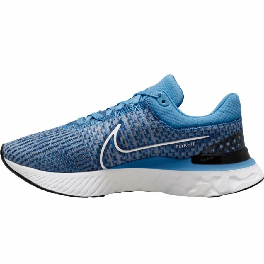 * Nike Men'S React Infinity Run Flyknit 3 (400 Dutch Blue/Phantom Black/Blue Glow) Footwear