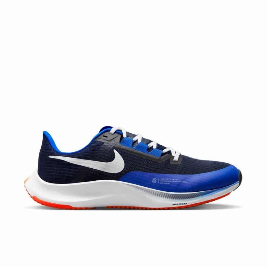 * Nike Men'S Rival Fly 3 (451 Obsidian/Metallic Platinum/Racer Blue/White) Footwear