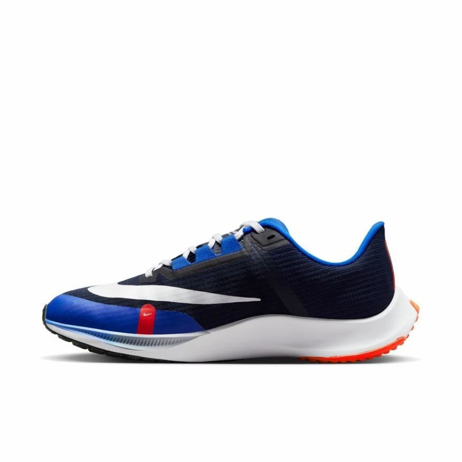 * Nike Men'S Rival Fly 3 (451 Obsidian/Metallic Platinum/Racer Blue/White) Footwear